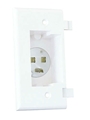 MIDLITE 2GESR5266W 2-GANG END SPLITPLATE RECESSED PLUG WHITE