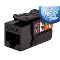 CAT6 KEYSTONE INSERT BLACK RJ45 25PK WORKS W/ IPUNCH