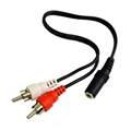 CALRAD 355586 3.5MM FM STEREO PLUG TO TWO M-RCA PLUGS SHIELD