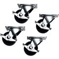 MIDDLE 5WL LOCKING CASTOR COMMERCIAL GRAD SWIVEL-SET (4)