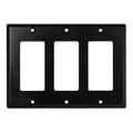 Wirepath Decorative Triple Gang Wallplate  Black