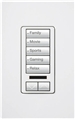 LUTRON RRD-W5BRLIR-WH 5B W/ RAISE/LWR IR WALL KEYPAD WHT