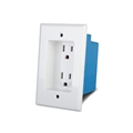 WattBox RecessedDuplex Outlet w/Wallplate+SnglGangBox