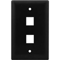 ONQ WP3402BK BLACK KEYSTONE WALL PLATE 2 PORT