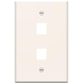 ONQ WP3402-LA SINGLE GANG WALL PLATE 2-PORT LIGHT ALMOND