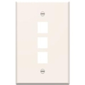 ONQ WP3403-LA SINGLE GANG WALL PLATE 3 PORT LIGHT ALMOND