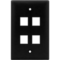 ONQ WP3404BK BLACK KEYSTONE WALL PLATE 4 PORT