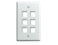 ONQ WP3406IV SINGLE GANG WALL PLATE, 6-PORT IVORY