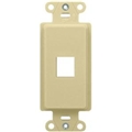 ONQ WP3411LA DECORATOR STRAP 1 PORT WALL PLATE LT ALMOND